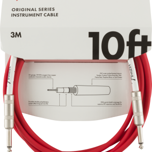 Cable Jack Fender Original Series Rojo 3 metros